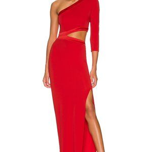 Alice + Olivia Michele cutout one shoulder maxi dress in Bright Poppy 0